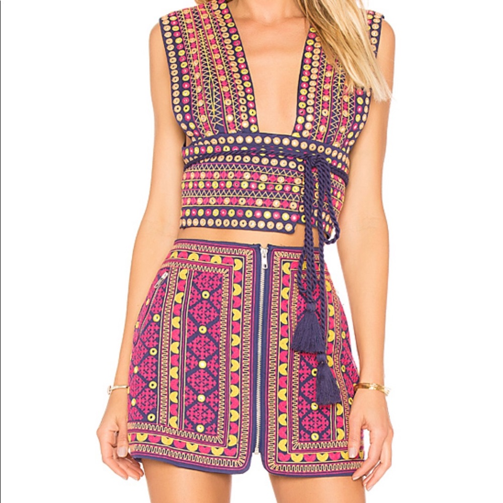 Majorelle wrap style crop top